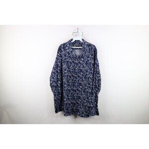 Express Mens 2XL XXL Extra Slim Paisley Geometric Collared Button Shirt Cotton